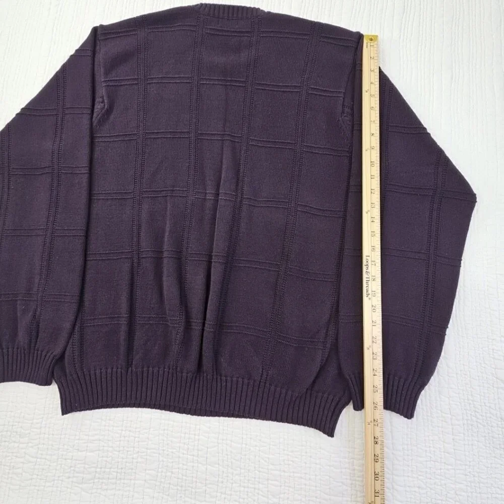 Izod Luxury Sport Blackberry‎ Purple Chunky Cable Knit Sweater Men's XXL NWT NEW